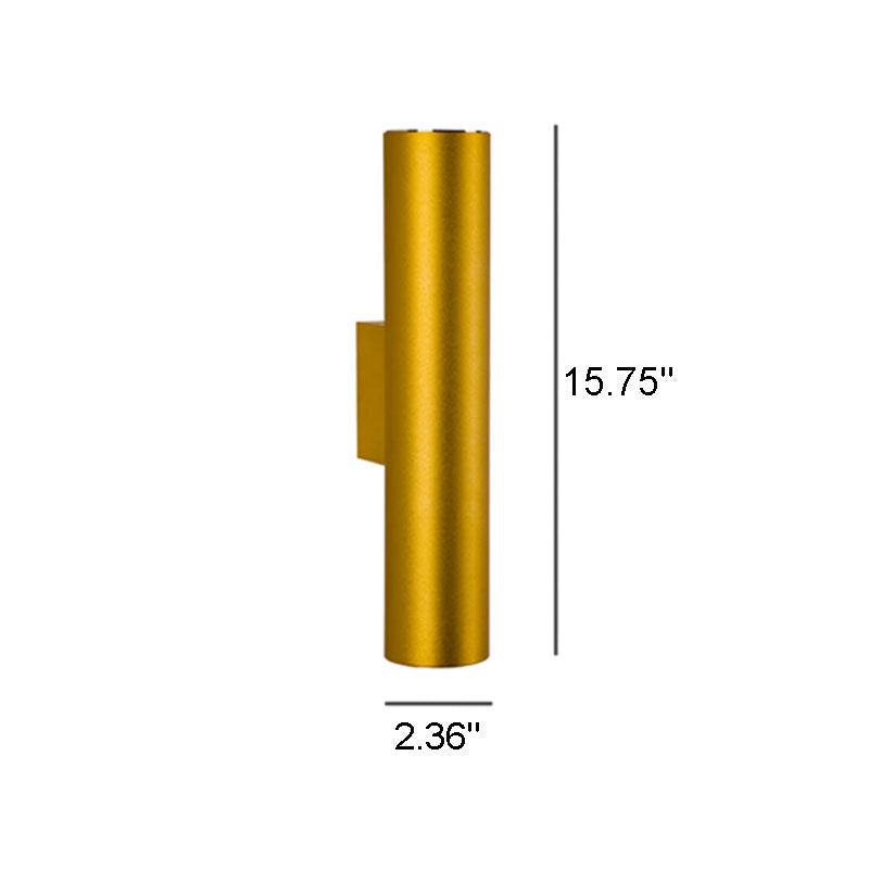 Garduru sylinderformet vegglampe i aluminium | 2 pærer | Moderne design | Innendørs og utendørs