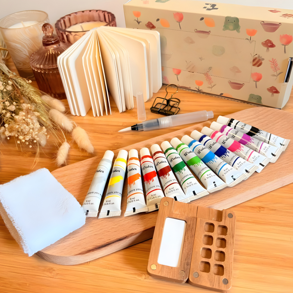 Norvo | Akvarell Reise Sett Bærbart Kunst Kit Kompakt Premium Maling