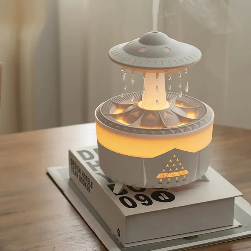 Norvo | UFO Luftfukter | Ultralyd Aromaterapi Diffuser med Fjernkontroll - Grosven