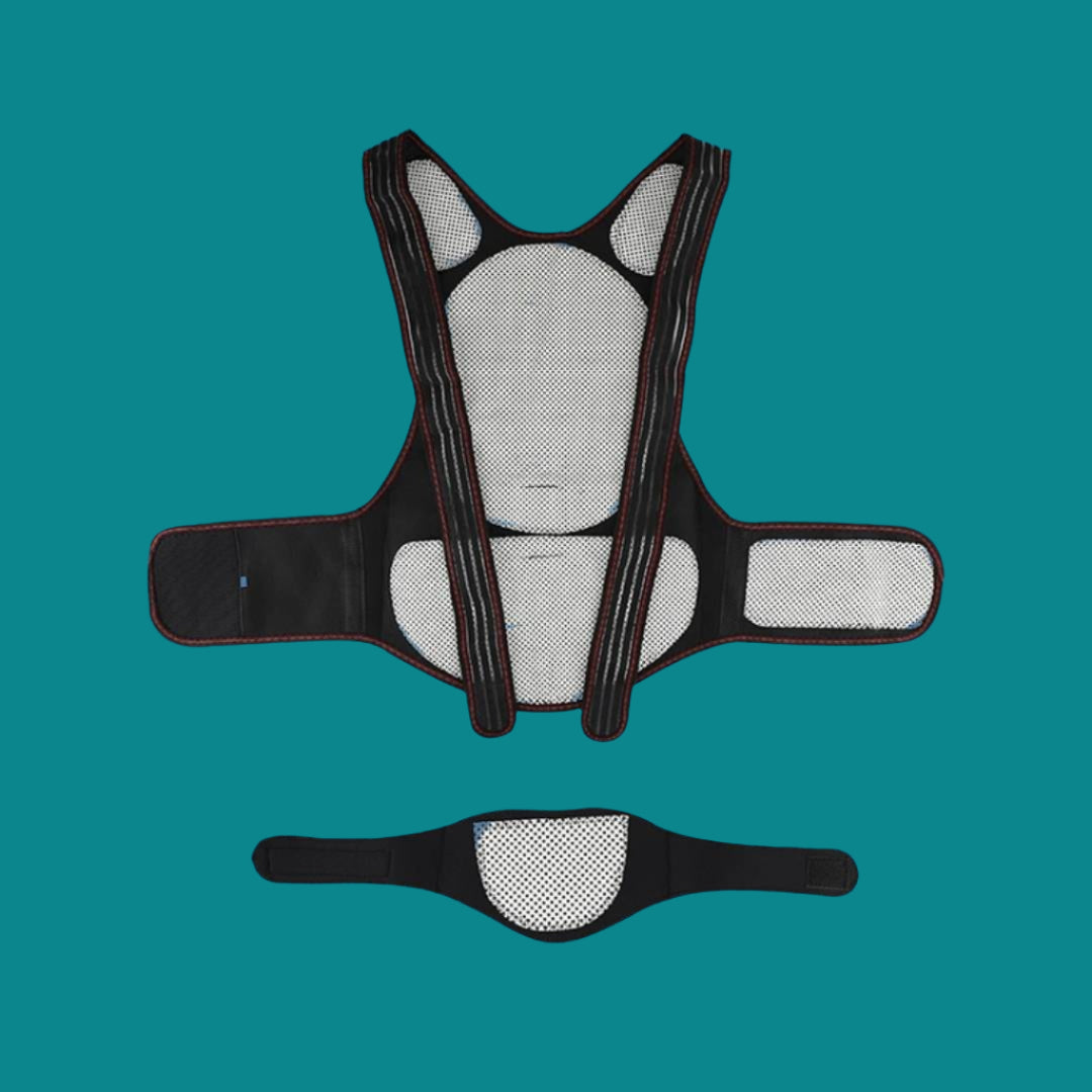 Norvo | Selvarmende Ryggstøttebelte | Justerbar Oppvarmet Holdningskorrigerer for Ryggradsmerter Lindre & Forbedret Holdning