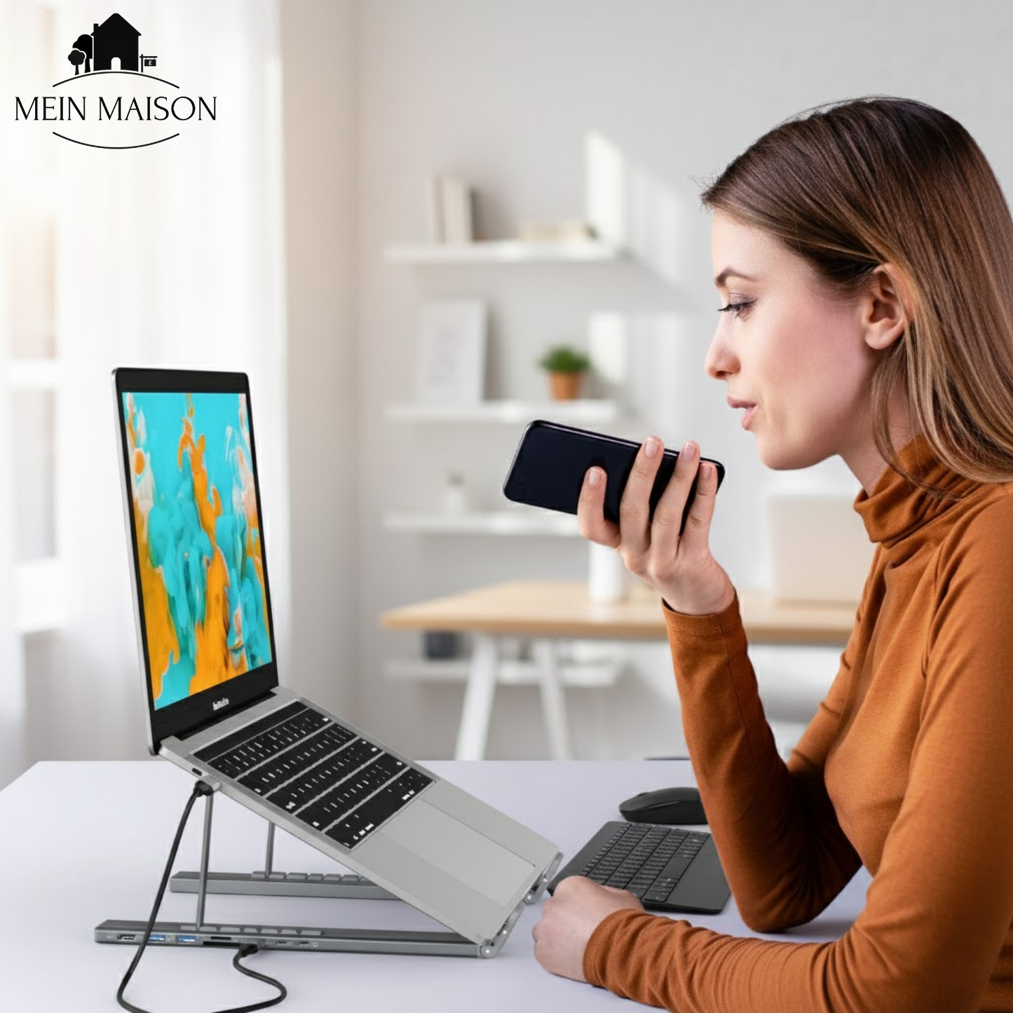 Norvo | ProDock Stand – 8-i-1 Laptop Riser og Hub kombinert!