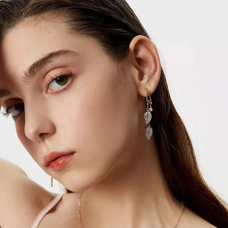 Norvo | Diamant blad dusk øredobber