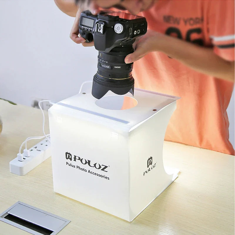 Norvo | 23cm Mini Foto Studio Lightbox med Mykt Lys for Fantastiske Smykke- og Produktbilder