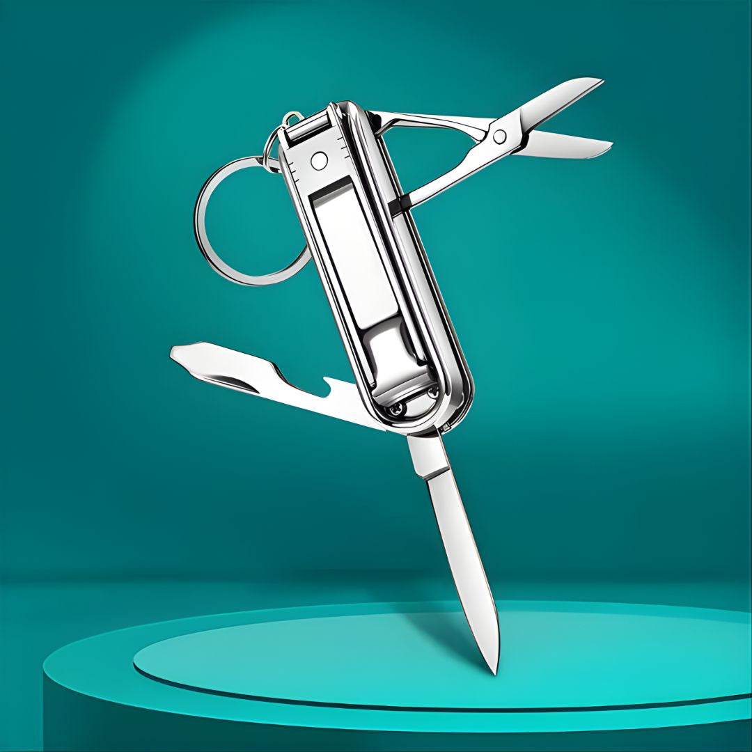 Funksjon Nail Clipper Tool – 6-i-1 Grooming Gadget – Premium Rustfritt Stål – Kompakt Reisebærer for Travle Profesjonelle Norvo