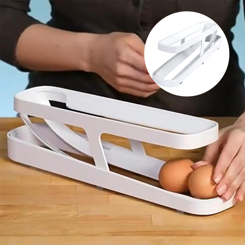 Norvo | Automatisk Rullende Egg Rack Holder Oppbevaringsboks