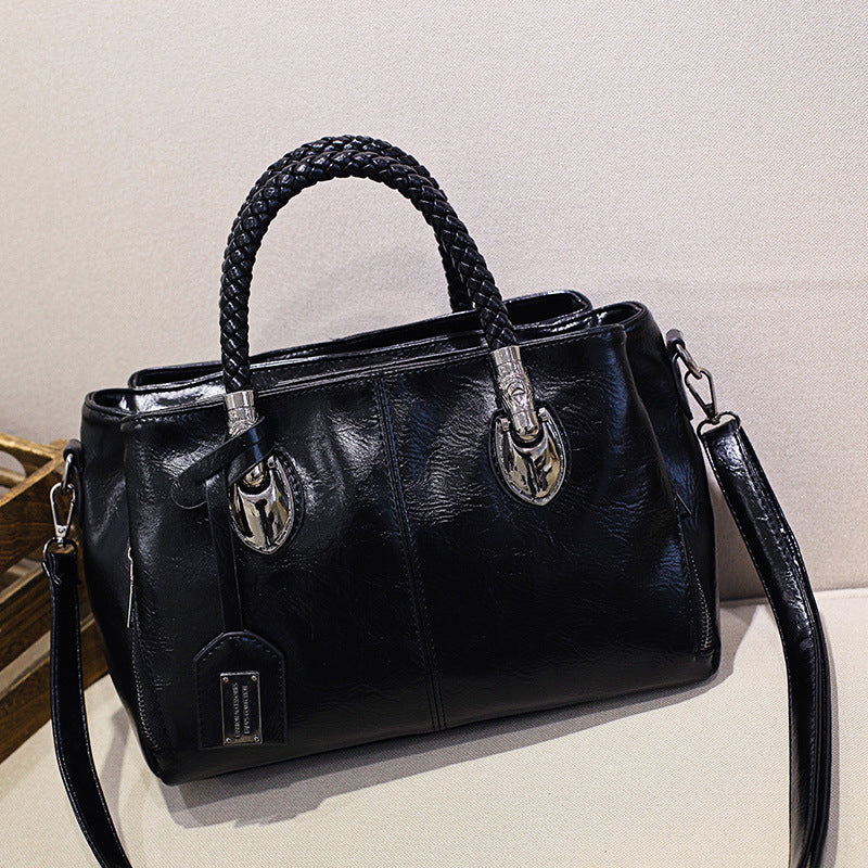 Norvo | Nye vesker laget av oljevoks lær Boston, stor tote bag laget av mykt lær