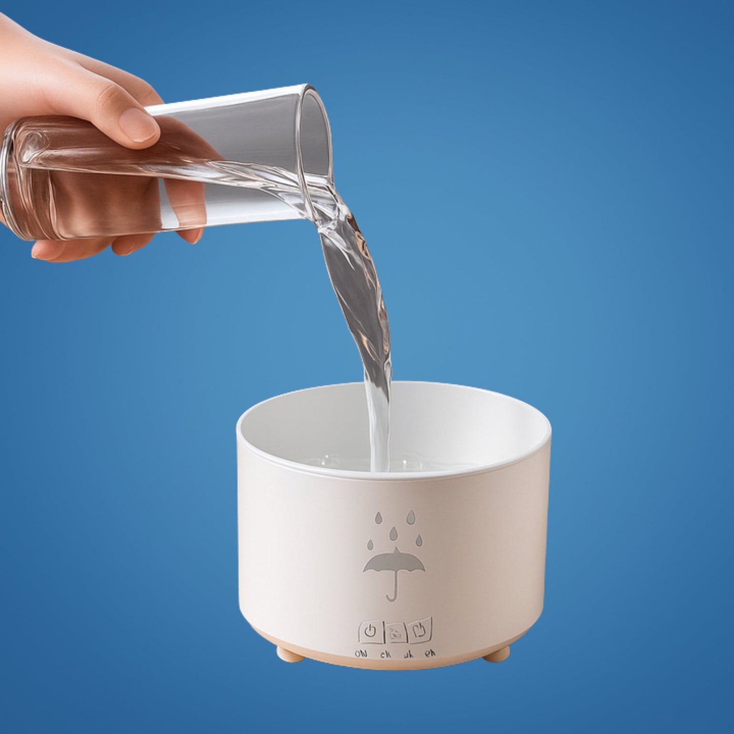 Roterende Paraply Tåke – LED Nattlys – Stille Luftrenser for Soverom Norvo