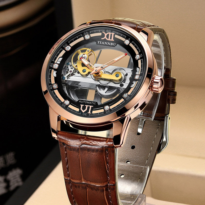 Norvo | Skeleton Tourbillon Ultra Tynn Automatisk Mekanisk Klokke