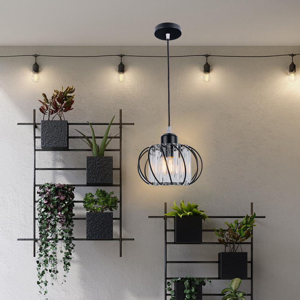 Norvo | Pendellampe svart glass kule taklampe