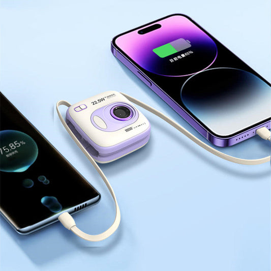 Norvo | Dual Fast Charge Digital Display Slim 10000mAh Bærbar Strømbank Med Innebygde Kabler