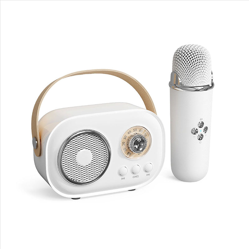 Mini Karaoke-maskin og Bluetooth-høyttaler med trådløs mikrofon