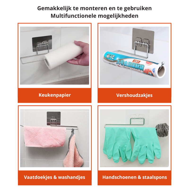 Norvo | Kjøkkenrullholder (2 stk.) | Hold kjøkkenpapiret ditt lett tilgjengelig og kjøkkenet organisert!