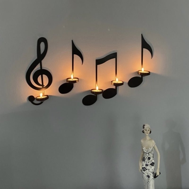 Norvo | LyricGlow - Elegant Lysekrone - Musikknoter - Chic Atmosfære