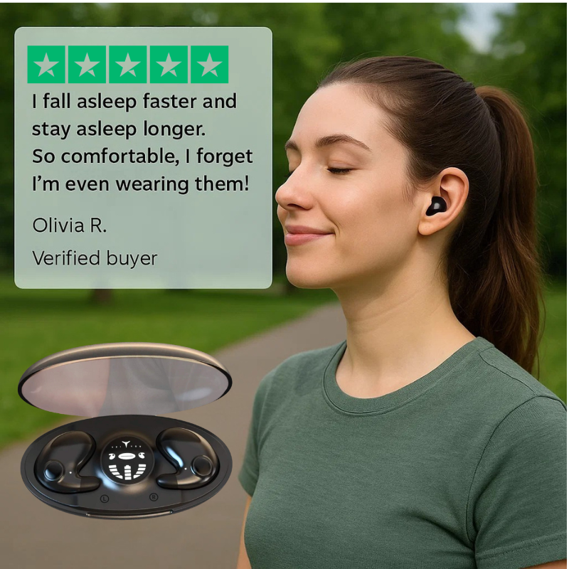 Norvo | Usynlige trådløse søvnhodetelefoner | IPX5 vanntett, Bluetooth 5.3 for komfortabel søvn og avslapning