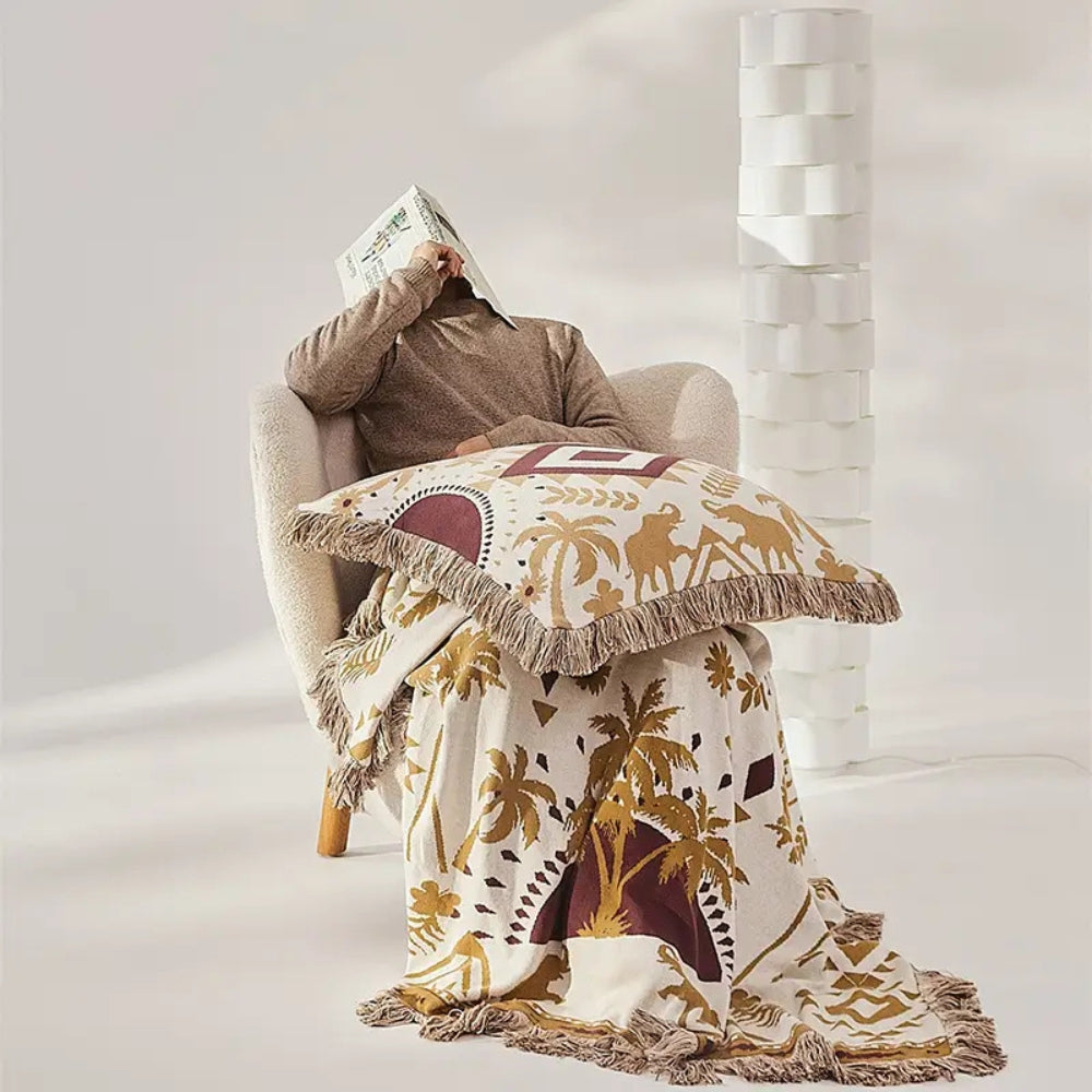 Norvo | Azura Boho Geometrisk Strikket Teppe