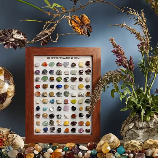 Norvo | 80 Mineral Spesimen Rammet Boks