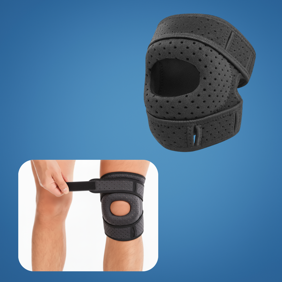 Smertebehandling for knær – Pustende elastisk støtte – Justerbar glidelåsrem – Løping trening daglig bruk Norvo