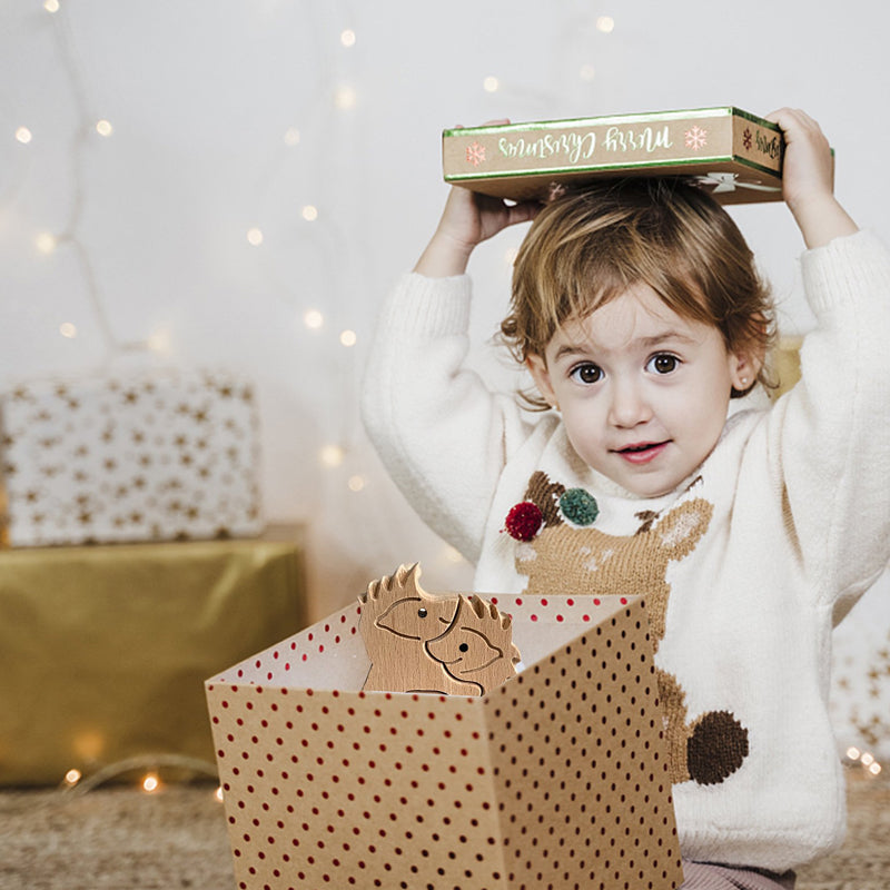 Norvo | Søtt dyrefamilie ornament, tre puslespill figur - 🎁Kjærlighetsgave