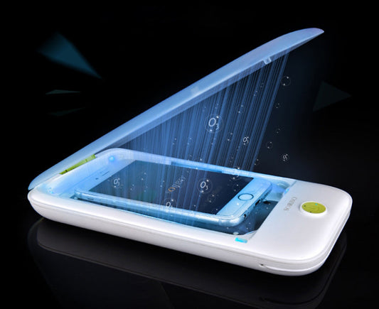 Norvo | Bærbar Multifunksjonell UV Mobiltelefon Sterilisator, med UV/Ozon Dobbel Sterilisering, for Øredobber, Hodetelefoner, Masker, Klokker og Mer