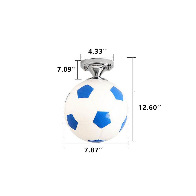 Norvo | SportLume Kreativ Taklampe | Basketball & Fotball Design | Halvmontert | Glasslampe