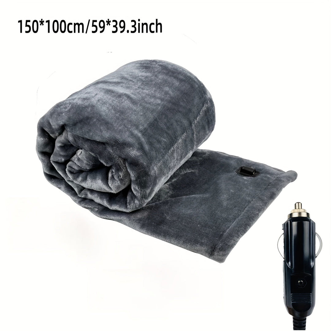 12V Oppvarmet Bilteppe - Mykt Flanellteppe med Overoppheting Beskyttelse for Bil og Camping | Norvo