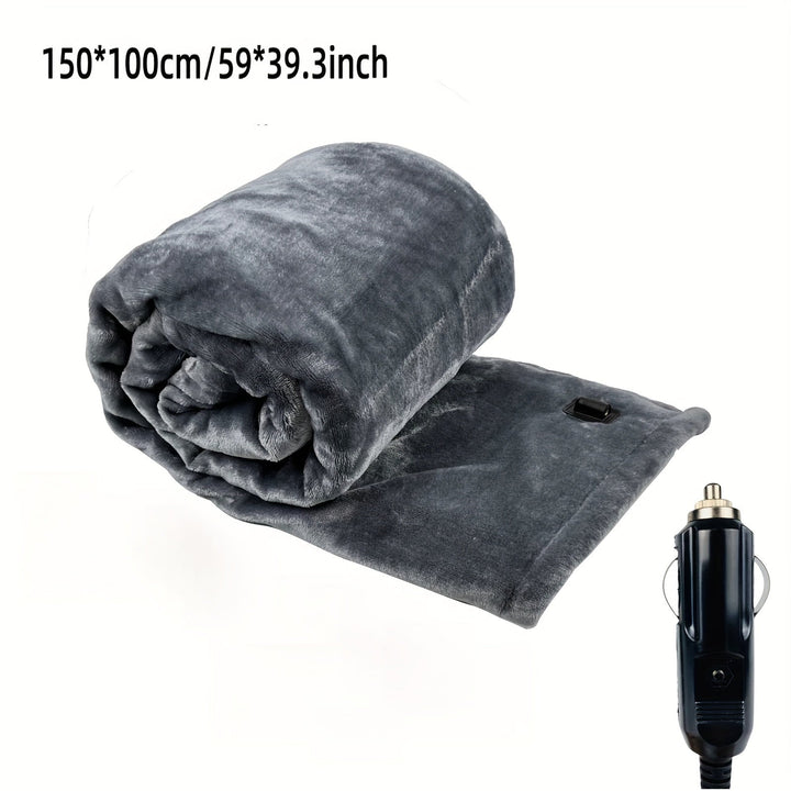 12V Oppvarmet Bilteppe - Mykt Flanellteppe med Overoppheting Beskyttelse for Bil og Camping | Norvo