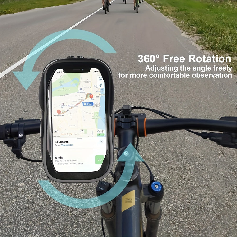 Norvo | Vanntett telefonholder for sykkel og motorsykkel – 360° roterbar og passer for 4.5–6.4 tommer