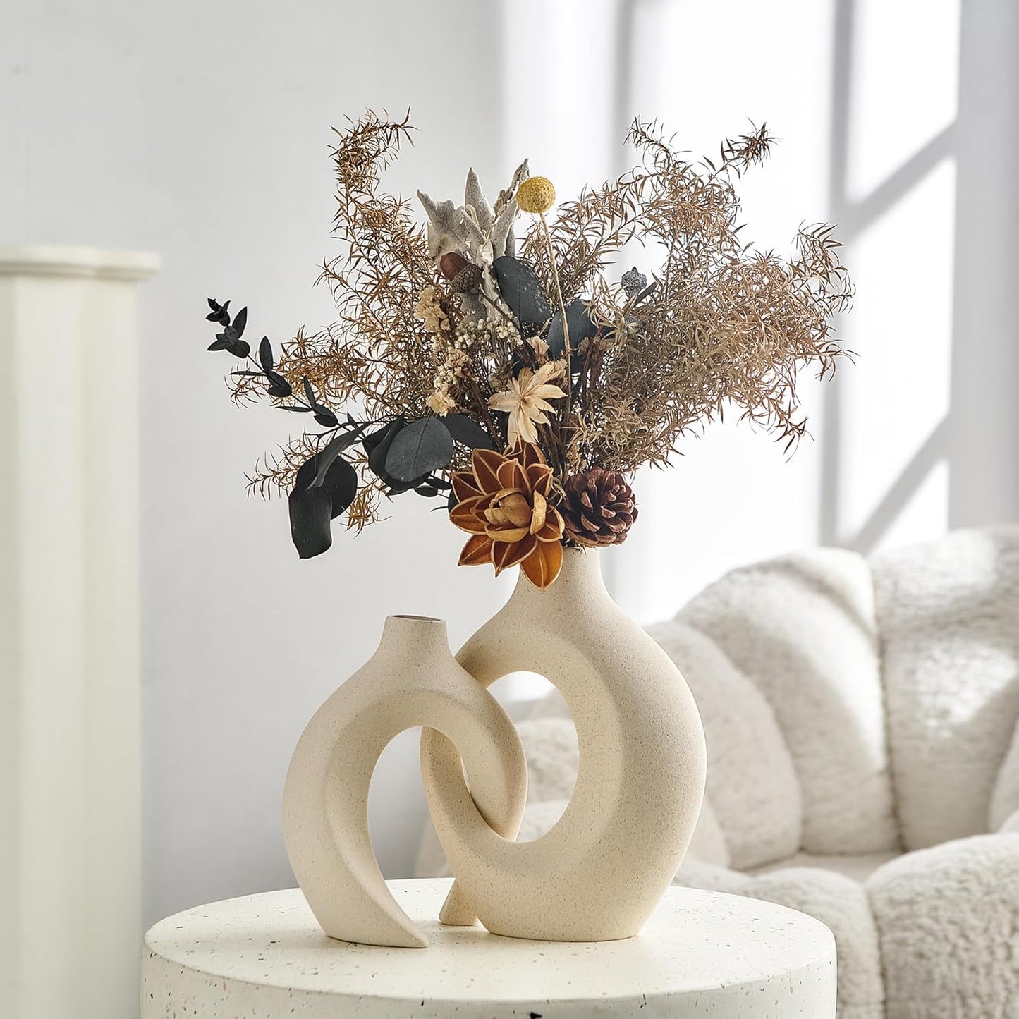 Norvo | Europeisk hvit keramikk vase sett