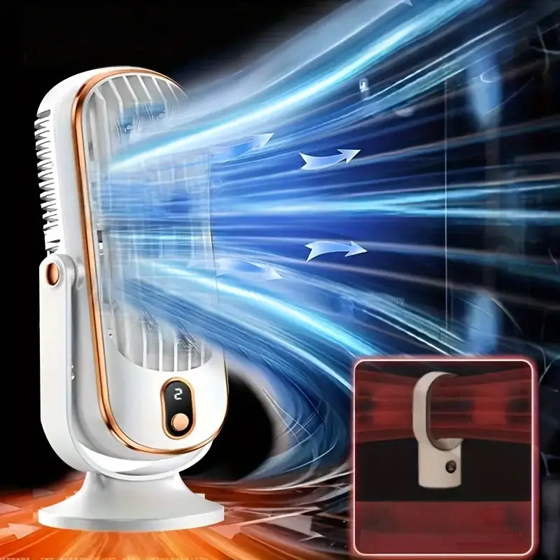 Norvo | Bærbar Mini Luftkondisjoner med USB Lading – 5 Hastigheter & 720° Rotasjon