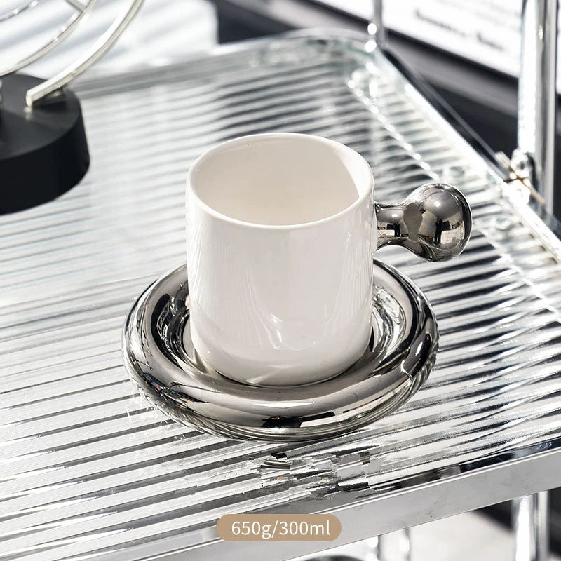 Norvo | Solsikke Perle Glasert Kaffekopp med Underskål