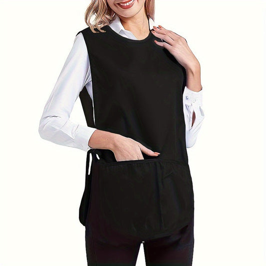 Norvo | Vest-stil side-bundet forkle med lommer – Polyester, 68cm lengde x 48cm bredde, Ideell for kjøkken og spisestue bruk