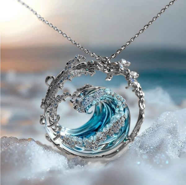 OceanSpirit Necklace - Elegant maritim halskjede i gull/sølv Norvo