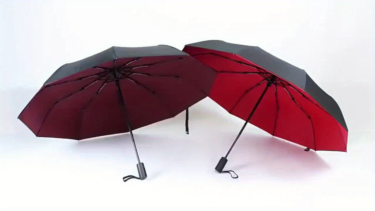 Norvo | Vindtetts reiseregns umbrellas - Robust 10-ribs ramme, Automatisk, Ekstra stort sammenleggbart design med UV-beskyttelse, Dobbelt bruk for solfylt og regnfullt vær