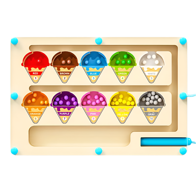 Norvo | Magnetisk Is Labyrint Puslespill - Fargerik Pedagogisk Leketøy for Barn fra 3 År