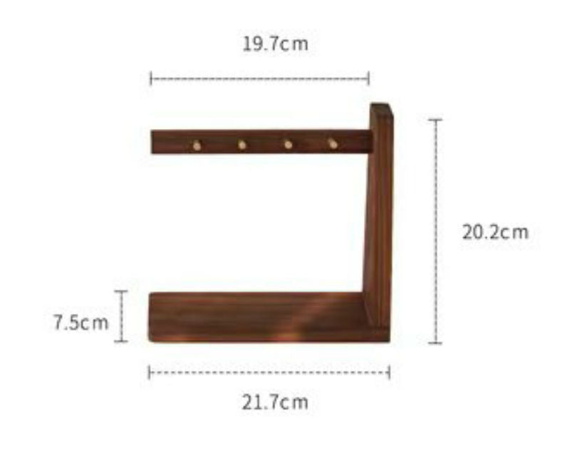 Norvo | Solid Wood Nøkkelorganisator med 6 Nøkkelhaker og Oppbevaringsplattform, Ingen Installasjon Kreves, Egnet for Oppbevaring av Nøkler, Briller, Lommebøker og Mer