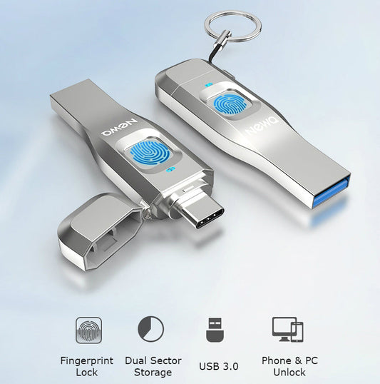 Norvo | USB3.0 Fingeravtrykk Kryptering USB Flash Disk med APP Administrasjonssystem, for Bedrifts / Personlig Datasikkerhet