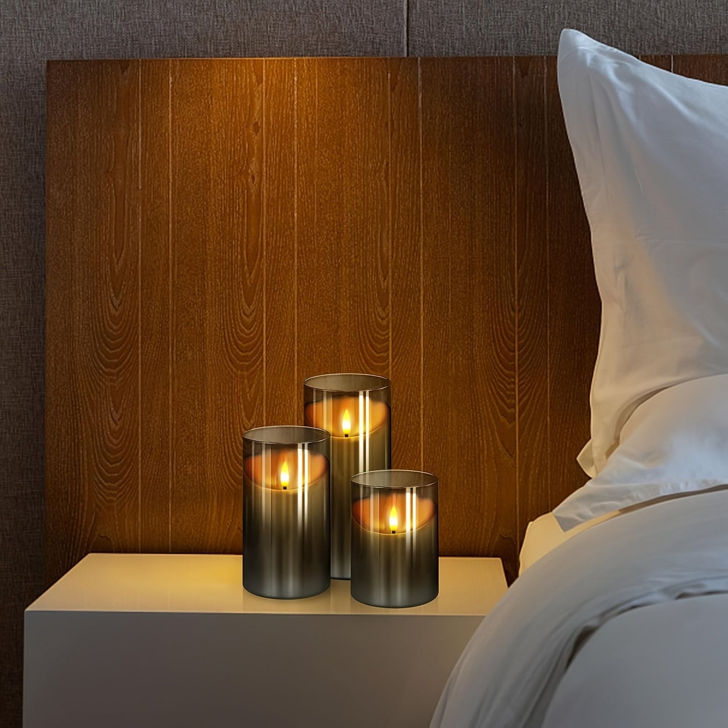 Norvo | CandleAura - LED Grå Lys med Realistisk Flamme