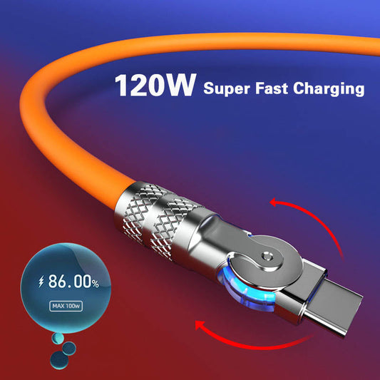 Norvo | 180° Anti-Break Hurtigladnings Datakabel (120W)