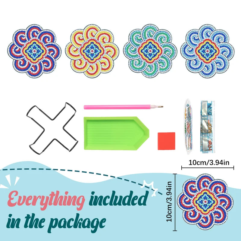 Norvo | Diamond Crafts Coaster Diamond Painting Coaster (Mandala)