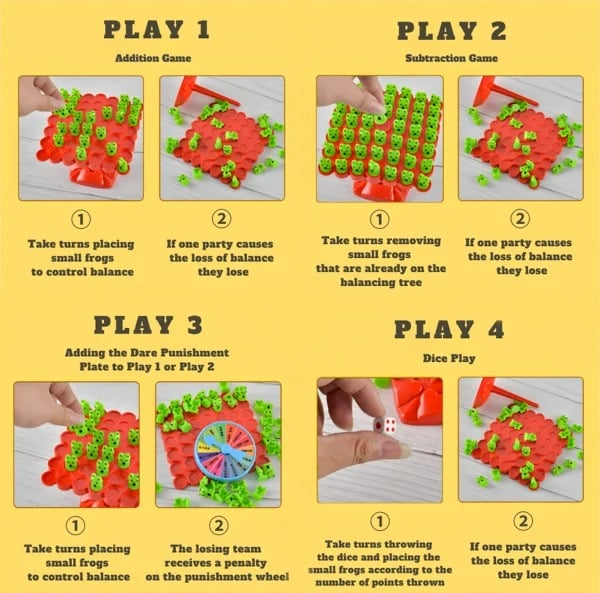 Norvo | Balansespill | Montessori læringsleketøy | Fargerik froskdesign