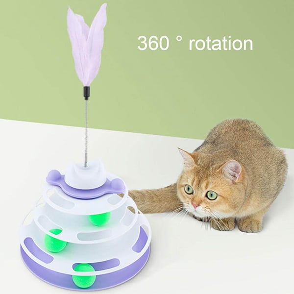 Norvo | Deilig interaktiv sirkelbane med bevegelige baller kattehøytaler for avslapning