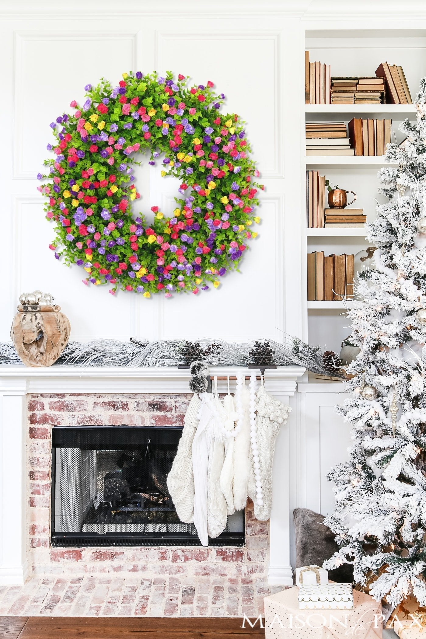 Norvo | BloomWreath Vår & Sommer Dørkrans | Håndlaget Blomster Vinstokksakent