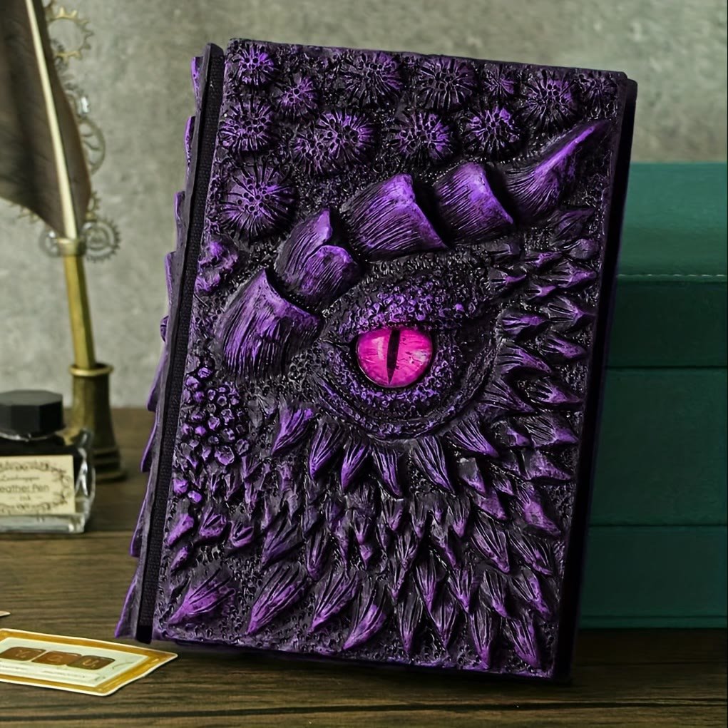 Norvo | Drageøyne 3D Trykket Journal - Håndlaget Harpiks Graverte Notatbok
