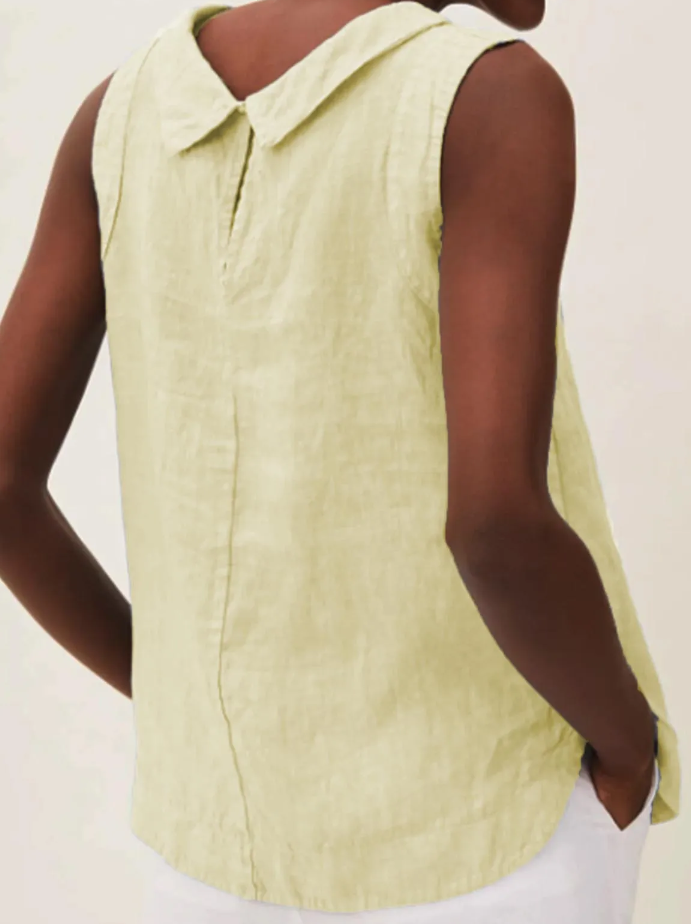 Norvo | Lin Short Sleeve Bluse Med Rund Hals