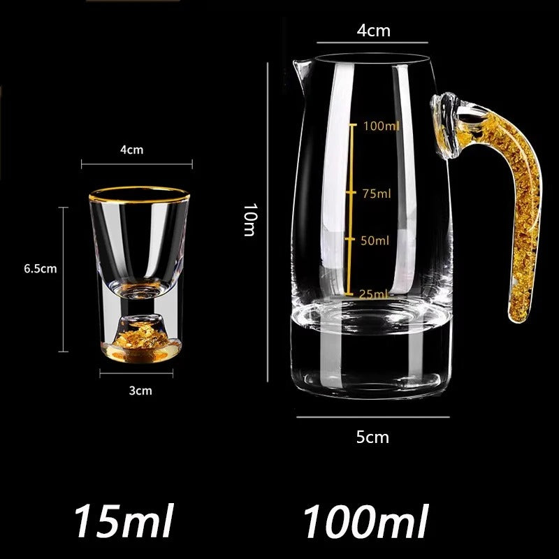 Norvo | Sprudlende Gyldne Håndlagde Drikkeglass Sett