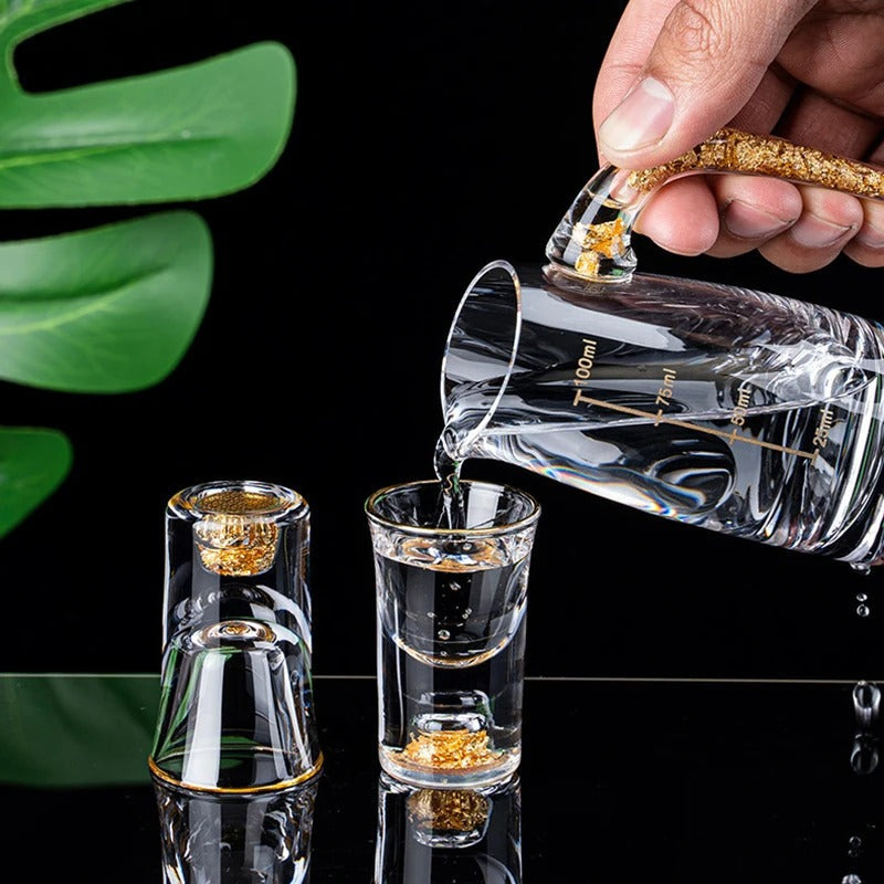 Norvo | Sprudlende Gyldne Håndlagde Drikkeglass Sett