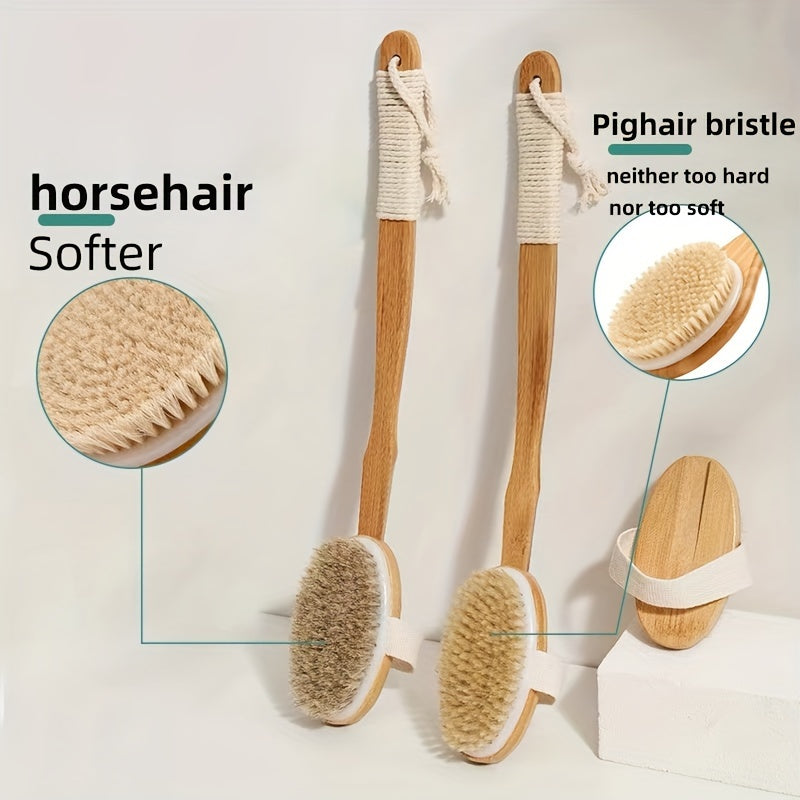 Norvo | Bak Villsvin Bustespong for Dusjen - Lang Tre Håndtak Badspong Koster, myke naturlige bust for ryggvask