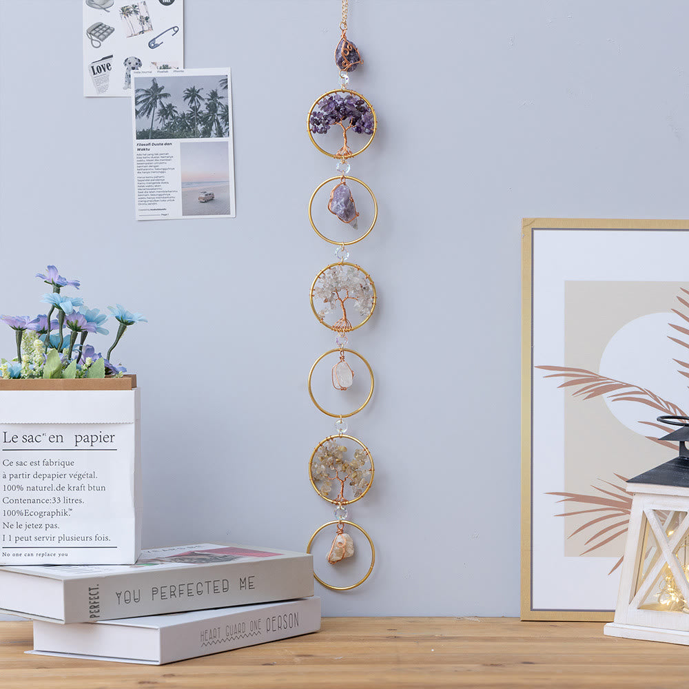 Norvo | Krystall Livets Tre 6 Ringer Veggdekor Ornament