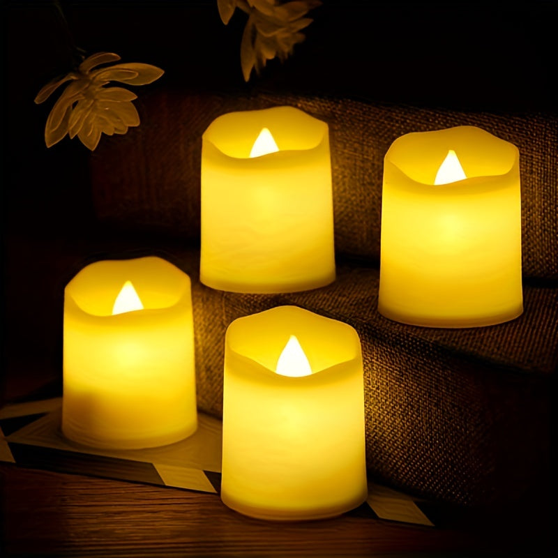 Norvo | 24/50/100 Pakke flammefrie LED-lys – batteridrevne flimrende tealights, røkfrie og romantiske for bryllup og forlovelser