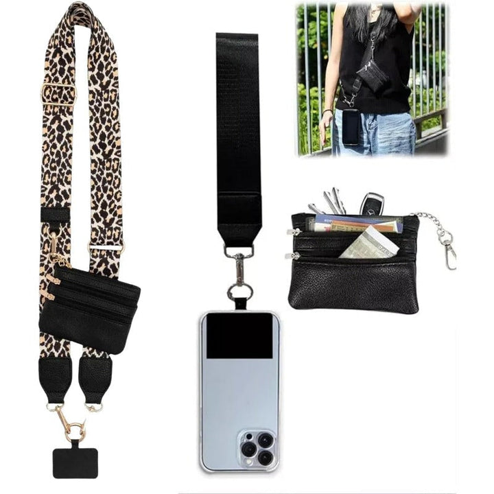 Norvo | Stilig Crossbody Telefon Lanyard med Avtakbar Mini Lommebok